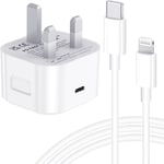 iPhone Charger [MFi Certified] Fast Cable and Plug 20W USB C... 