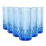 490ml America '20s Highball Glasses - Pack of Six - By Bormioli Rocco - Pink