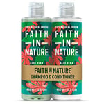 Faith In Nature Natural Aloe Vera Shampoo and Conditioner Set, Rejuvenating, Vegan & Cruelty Free, No SLS or Parabens, for Normal to Dry Hair, 2 x 400ml