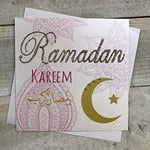 WHITE COTTON CARDS Ramadan Kareem Handmade Islamic Celebration Card, R4