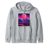 Moon rising over the mountains Zip Hoodie