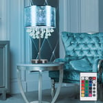 Lampe de Table Accumulateur Luminaire Lustre en Cristal RGB LED Dimmable Gold