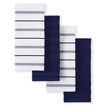 KitchenAid Albany Kitchen Towel Set, 16"x26", Cobalt Blue/White, 4 Piece