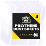 4pk Plastic Dust Sheets for Decorating | 3.6m x 2.7m Large for...