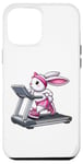 Coque pour iPhone 12 Pro Max Lapin de Pâques sur tapis roulant Gym Fitness Entraînement