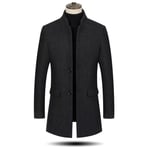 Mens Winter Coat Slim Fit Padded Wool Trench Coats Long Thick Elegant Jacket Overcoat