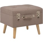 Tabouret de rangement, Banc Coffre de rangement, Tabouret bas 40 cm marron tissu pwfn13853 MaisonChic