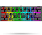 K61 60% COMPACT UK LAYOUT QWERTY 62 CLÉS COMPACT RGB JEUX CLAVIER, APEX PRO GRAVURE LASER, SPIRIT OF GAMER CLAVIER, MINI TKL MÉCANIQUE SENSATION CLAVIER, COMPATIBLE PC/LAPTOP/COMPU[KEY230483]