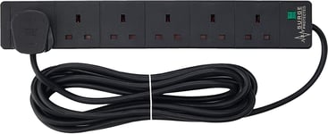 Pro elec PL12985 5 m 13 A 6 Gang Extension Lead with Surge Protection - Black