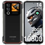 DOOGEE Blade10 MAX Rugged Smartphone with 1.54" Rear Screen, 10300mAh Battery, 20GB+256GB Android 14 Rugged Phone, 50MP AI Camera, 90Hz, 4G Dual SIM Free Unlocked Mobile Phones, 3 Card Slots/NFC/IP69K