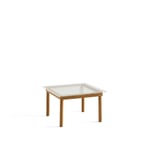 HAY - Kofi Water-Based Lacquered Oak Frame W. Clear Reeded Glass Tabletop 60X60 - Träfärgad - Soffbord - Glas/Trä