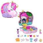 Polly Pocket Coffret Forêt des Licornes, avec Corne pailletée et décor de goûter, 2 Mini-Figurines et 13 Accessoires, Jouet Enfant, Dès 4 Ans, HCG20