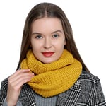 DonDon Écharpe femme hiver Écharpe en laine Écharpe tube snood Tour de Cou Cache cou - Jaune