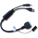 Vhbw - Câble audio voiture compatible avec Apple iPhone 3G, 3GS, 4G (4GB/8GB/16GB/32GB), 4S - Adaptateur en y, noir