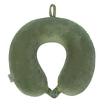 TOTTO Oreiller de Voyage pour Le Cou, modèle Pylot, avec Mousse à mémoire de Forme, Adaptable, Texture Douce, Support Ergonomique, Boucle pour sécuriser l'oreiller au Cou, Couleur Verte, Vert, Talla