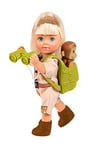 Simba 105733481 Steffi Love Monkeys Doll in Expedition Outfit with Backpack, Binoculars, Lining and Two Cute Baby Monkeys