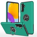 XYZNTMF for Samsung A25 5G Case Built-in Ring Holder Shockproof Silicone Bumper Matte Hard PC Shell compatible with Magnetic Car Mount Full Protective Skin Cover for Samsung Galaxy A25 5G, Deep Green