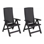 Keter Allibert Montréal 222971 Lot de 2 chaises de Jardin en Graphite 63 x 67 x 111 cm