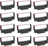 Lot De 12 Rubans Encreurs Erc30 B/R Compatibles Avec Epson Erc-30 Erc 30 34 38 Utilisés Dans Epson Tmu-220B/Tm-300B, Samsung Spr-270/Srp-275, Bixolon Srp-275, Snbc Btp-M280A (Noir [DYJ074679]