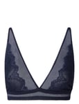 Understatement Underwear Lace Mesh Plunge Bralette Marinblå