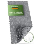 SilverRack DermaSensitivo Tapis de bain 100 % sans BPA (gris foncé - aspect galets) – Tapis de bain antidérapant 88 x 40 cm – Tapis de douche antidérapant pour un maintien sûr dans la baignoire