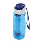 (Blue)Water Bottle W/ Filter 750ML Removable Washable Multi Layer Filtration TDM