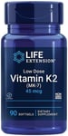 Life Extension, Low Dose Vitamine K2, Avec Trans-Mk-7, 45Mcg, 90 Capsules Molles