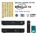 Pack Tivùsat Décodeur Satellite Full hd - digiquest Ti9 + Carte Tivùsat hd Activation Comprise - Full hd 1080p, Programmes tv Gratuits sur Tivùsat