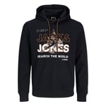 Sweat avec manches longues et col croisé Jack & Jones + coton mélangé noir