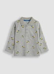 JoJo Maman Bebe JOJO MAMAN BÉBÉ Digger Embroidered Polo Shirt 6-7 Years Grey male