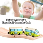 seawe Electric Train Toy, Magnetic Rail Toy Railway Locomotive Magnetically Connected Electric Alloy Electric Magnetic Action Train Toy Locomotive Train Compatible with Wooden