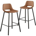 Jecci Lot de 2 tabourets de bar modernes simples en cuir synthétique bien rembourrés - Tabouret de bar - Tabouret de cuisine - Tabouret à pédale