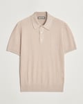 Canali Jacquard Short Sleeve Polo Beige