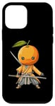 Coque pour iPhone 12 mini Samouraï japonais orange guerrier Ukiyo Sensei Samouraï