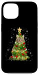 Coque pour iPhone 13 Cat Maine Coon Sapin de Noël pour les amoureux des chats