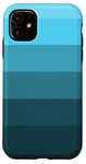 iPhone 11 Turquoise Blue Mint Stripes Palette Minimal Modern Pattern Case