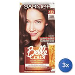 3x Garnier Belle Color Brun Cendré Doré 4.13