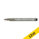 Fineliner 0.05mm | Artline Drawing System 0.05 | svart | 12st