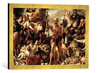 Kunst für Alle 'Encadré Image de Jacob Jordaens Diogène avec la Lanterne, sur Le markte Personnes suchend, d'art dans Le Cadre de Haute qualité Photos Fait Main, 60 x 40 cm, Or Raya