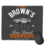Back to The Future Dr Emmett Brown Time Travel Services Customized Designs Non-Slip Rubber Base Gaming Mouse Pads for Mac,22cm×18cm， Pc, Computers. Ideal for Working Or Game