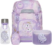 Beckmann Classic Ryggsekk 22L inkl Flaske &  Matboks, Unicorn Princess Purple