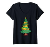 Womens True Crime Christmas Tree Holiday Horror Blood Crime Scene V-Neck T-Shirt