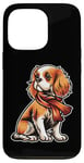 iPhone 13 Pro Cavalier King Charles Spaniel Dog Scarf Pumpkin Thanksgiving Case