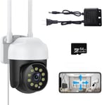 TuyaS4 Caméra Extérieure WiFi 4 MP, Caméra de Surveillance 360°PTZ avec Zoom 6X, Vision Nocturne Couleur, Etanche IP66, Suivi Automatique, Détection de Mouvement, Audio Bidirectionnel