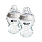 Biberons Tommee Tippee, Biberon Anti-colique Natural Start, 260ml, tétine imitant la forme du sein pour une prise en bouche naturelle, lot de 2