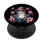 Lunettes de soleil motif grenouille drôle Sakura Blossom Art japonais PopSockets PopGrip Adhésif