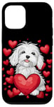 Coque pour iPhone 12/12 Pro Coeurs de chien Coton de Tulear pour la Saint-Valentin