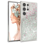 For Samsung Galaxy S23 Ultra mobile phone cover Liquid Glitter Cover Silver