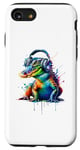 Coque pour iPhone SE (2020) / 7 / 8 Splash Art Headphones Alligator Lover Alligators Gator