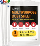 3  Pack  Extra  Large  Plastic  Dust  Sheets  for  Decorating -  3 . 6M  X  2 .